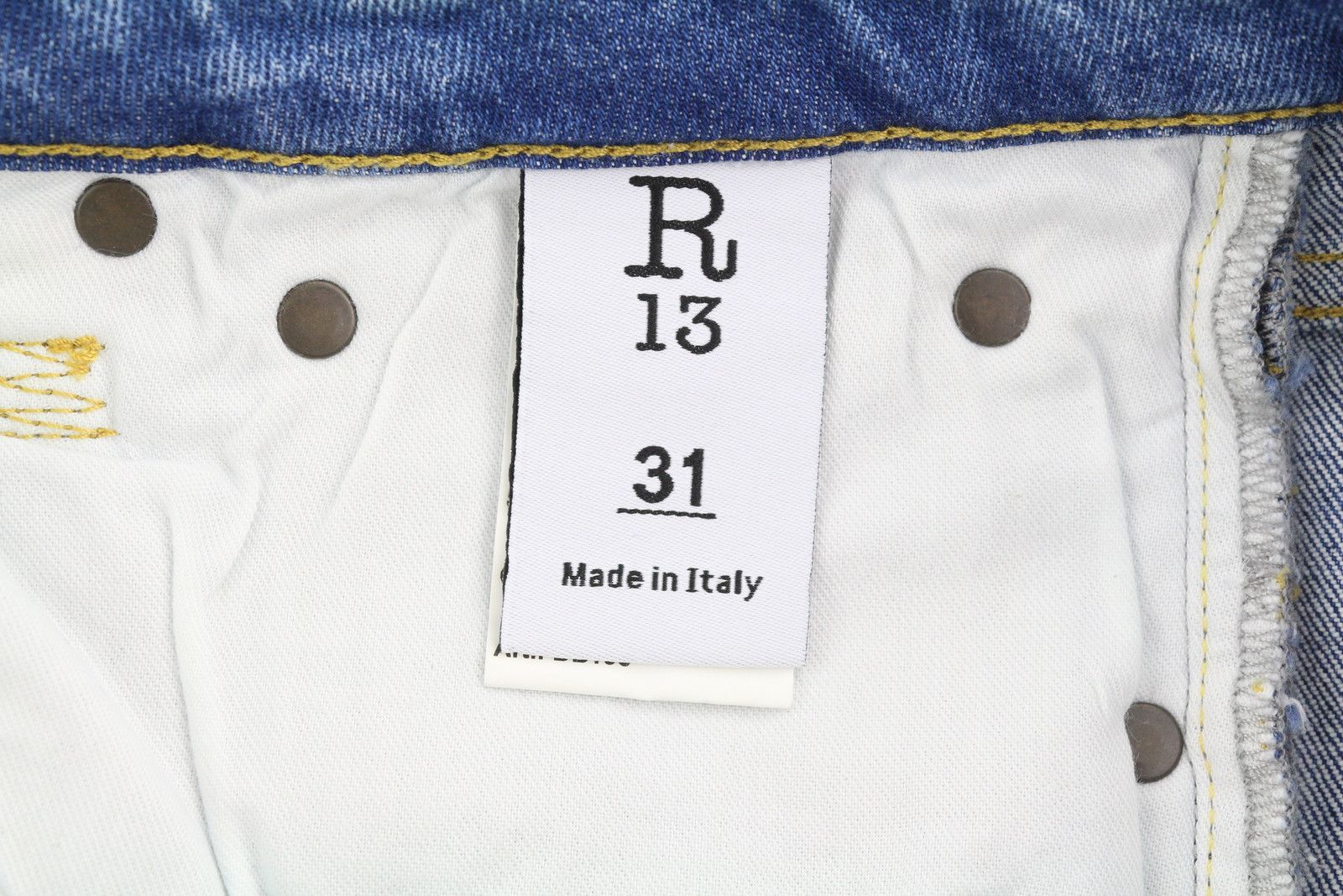 R13 KICK 31 Jasper Stretch Ankle Washed Faded Blue 85437 Size 31" - 9 Thumbnail