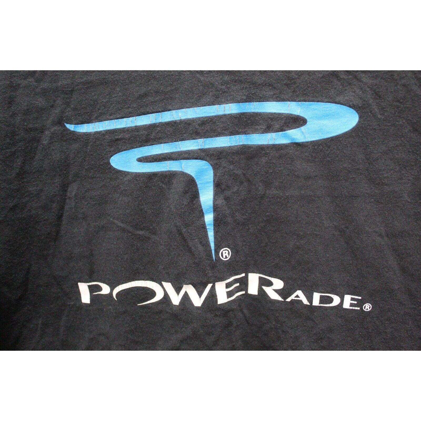 Hanes Powerade Shirt Mens Black XL Graphic Tee Logo 90s 100% Coton Size US XL / EU 56 / 4 - 2 Thumbnail