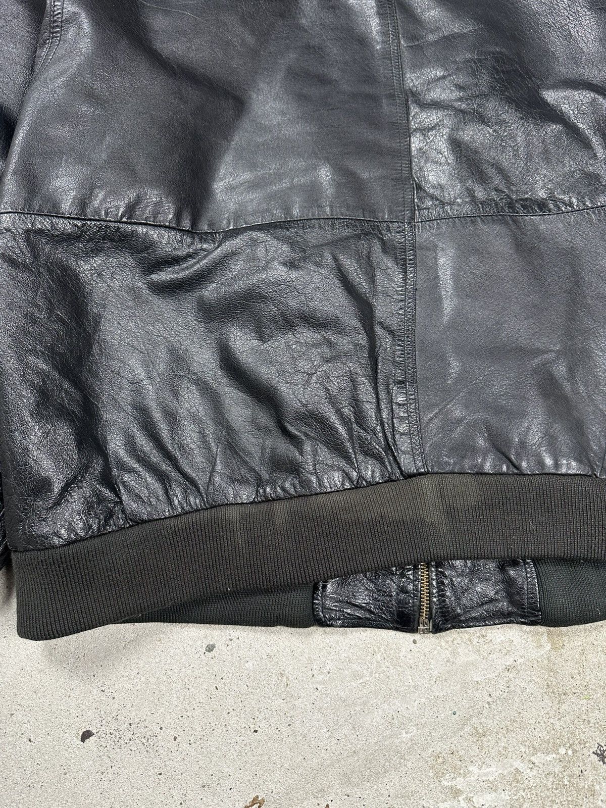 Genuine Leather × Vintage Vintage Y2K MA1 Leather Military Bomber Jacket Flyers Size US XL / EU 56 / 4 - 16 Thumbnail