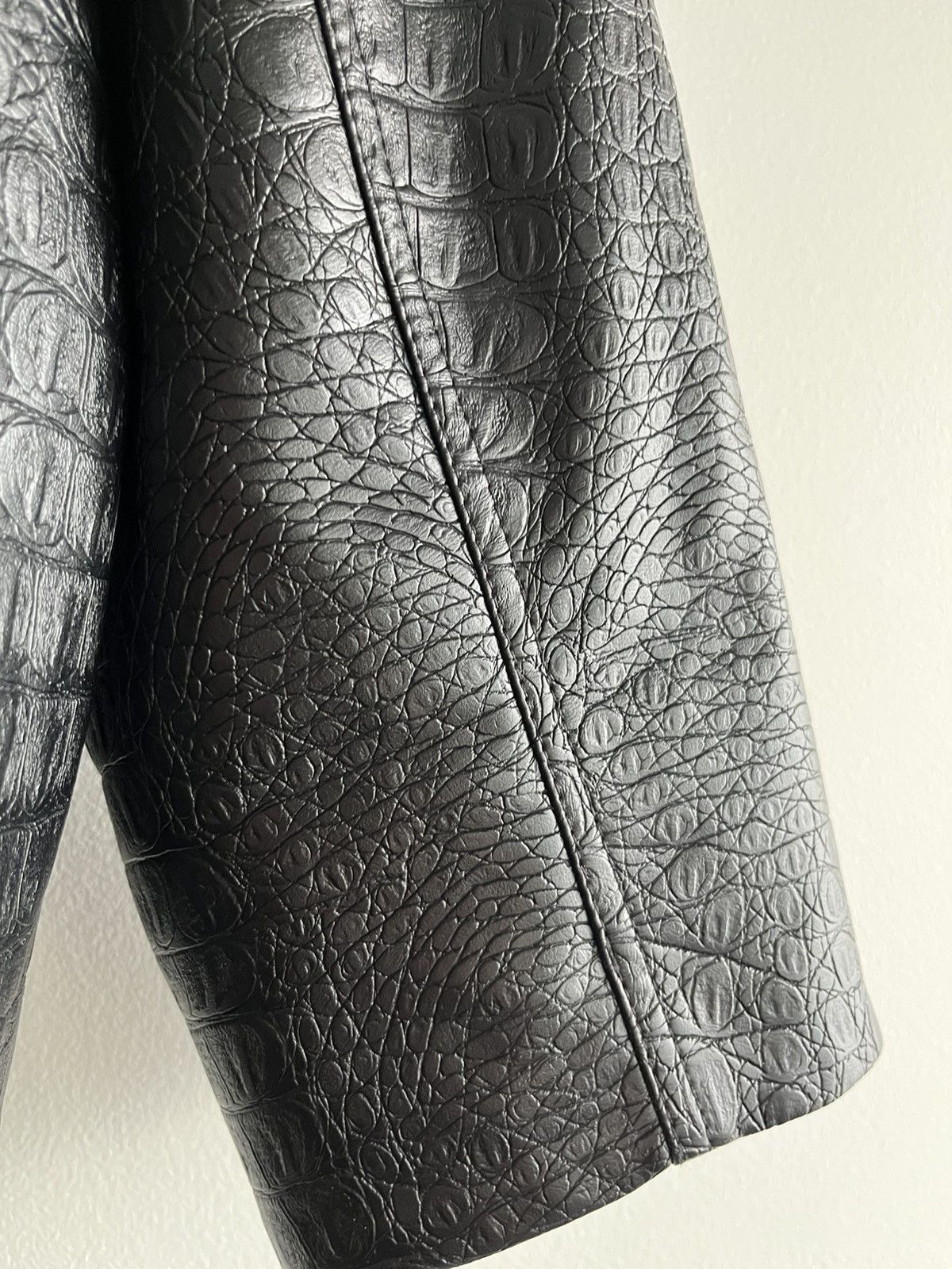 Soulland Super Rare Brand New Croc Embossed Leather Blazer Jacket Size US XL / EU 56 / 4 - 18 Thumbnail
