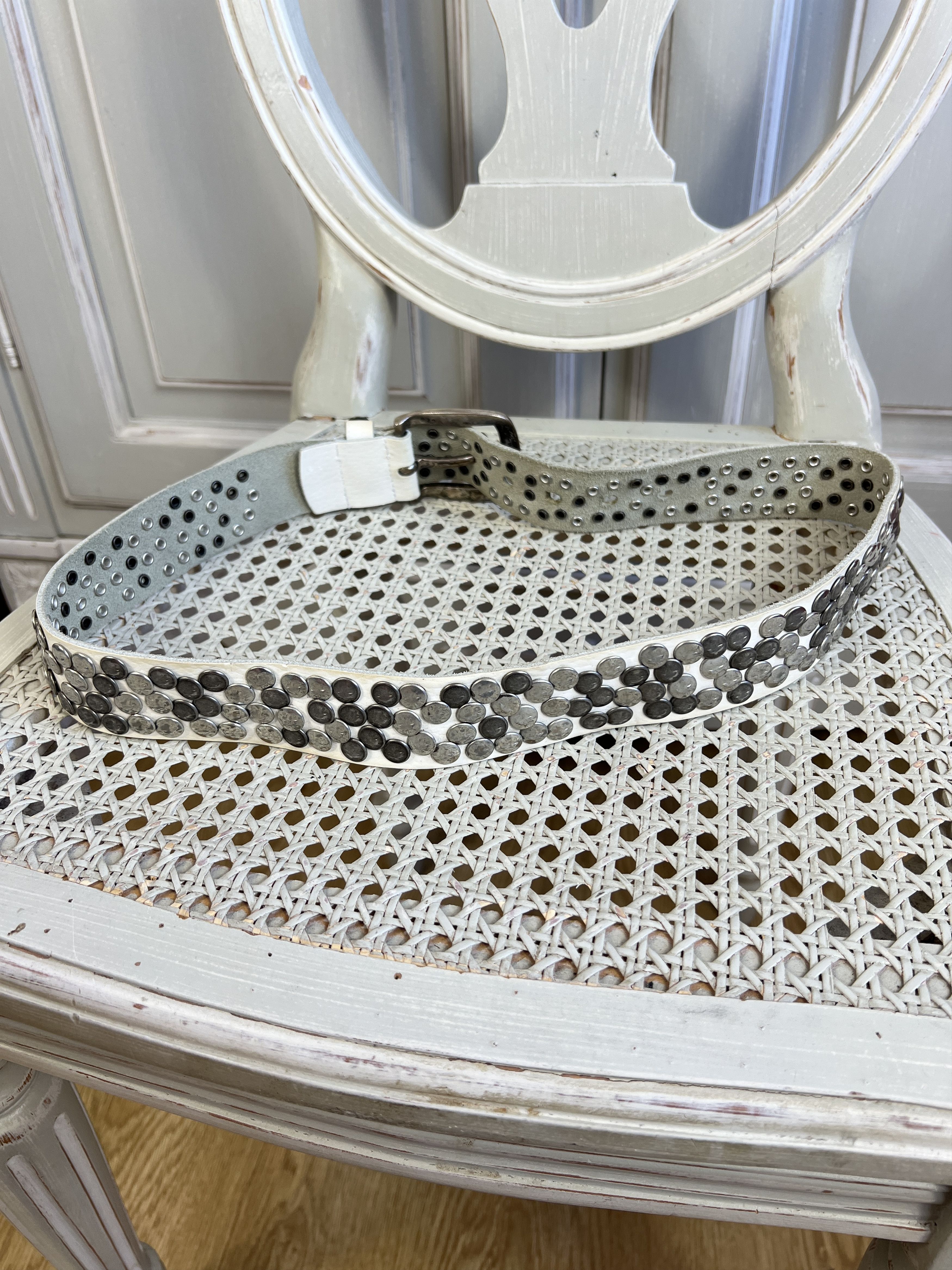 Japanese Brand × Vintage VINTAGE 90S REAL LEATHER BELT METAL BB SIMON STYLE Size ONE SIZE - 8 Thumbnail
