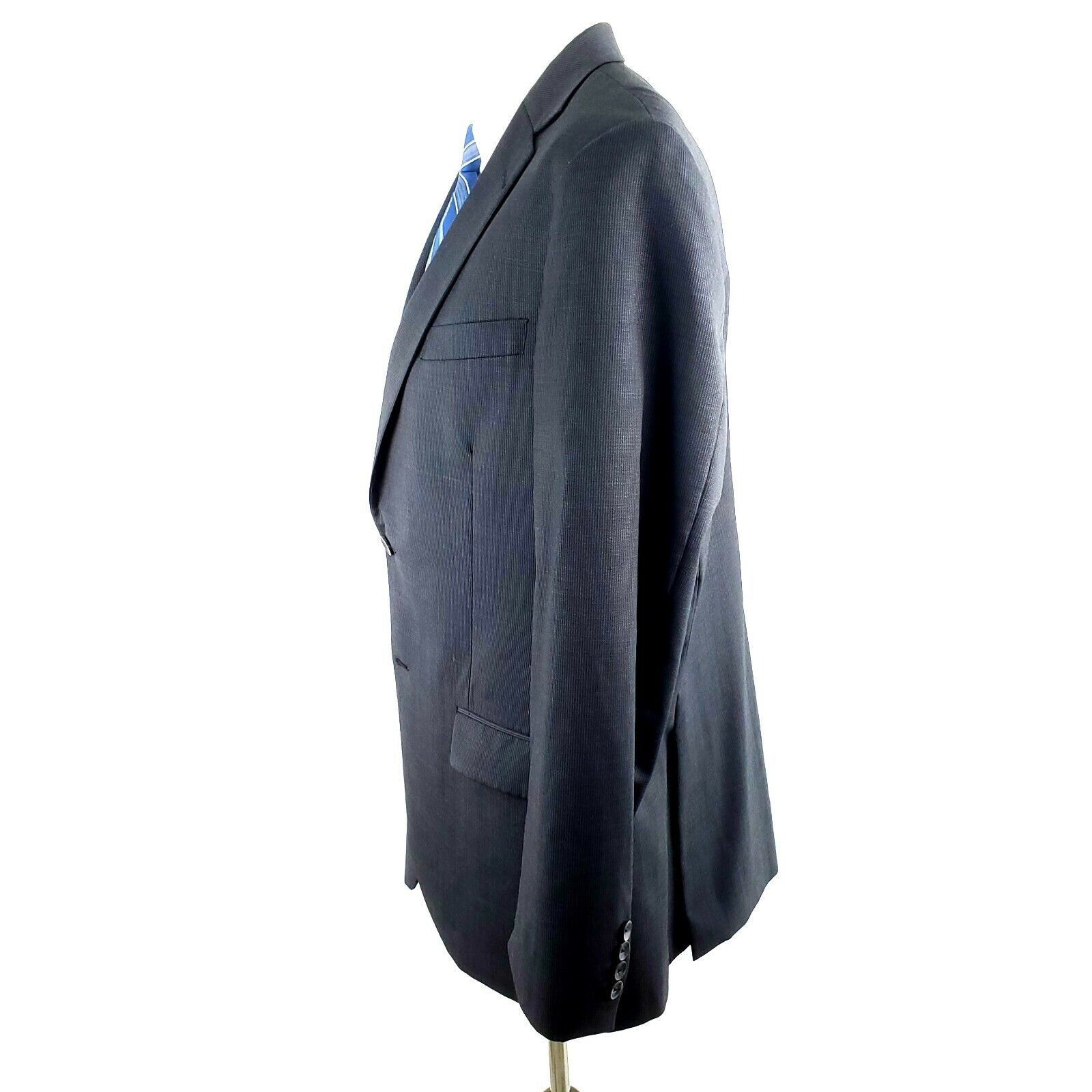 Hart Schaffner Marx Hart Schaffner Marx 42R 2 Button Striped Wool Gray Blazer Ta Size 42R - 5 Thumbnail