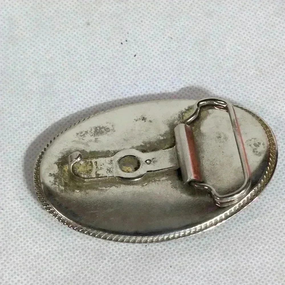 Vintage Soapstone Gray Belt Buckle Deer Jumping over a log 1970s Size ONE SIZE - 2 Thumbnail