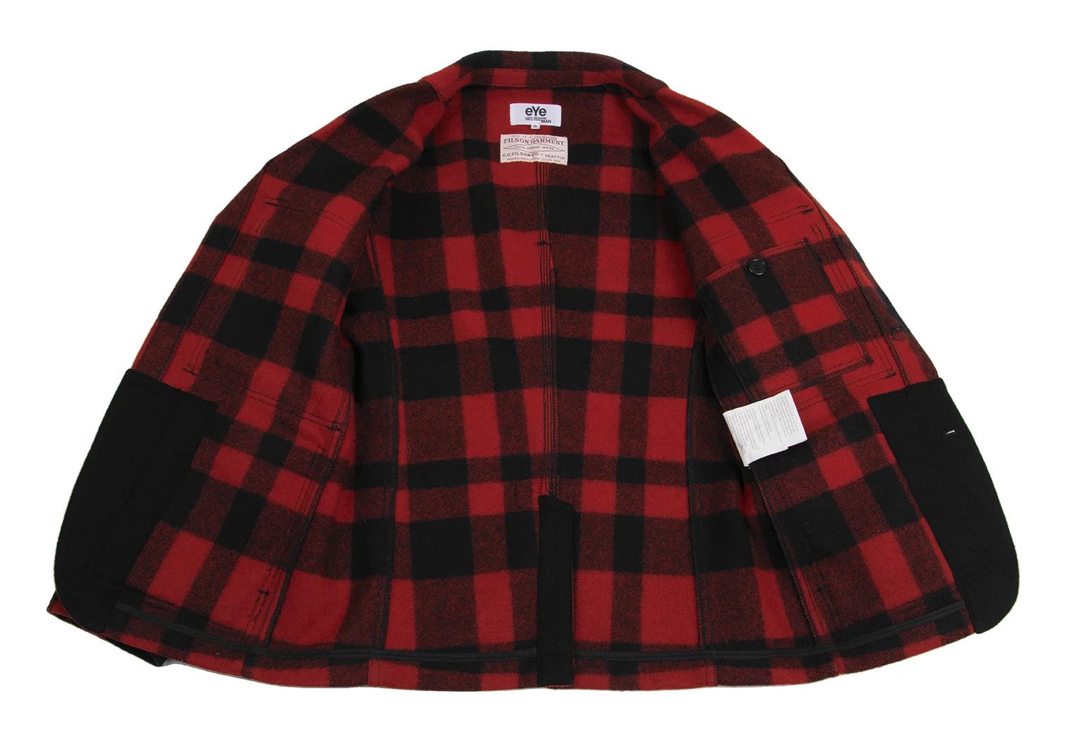 Junya Watanabe Red and Black Gingham Check Leather Elbow Patch Jacket Size US S / EU 44-46 / 1 - 12 Thumbnail