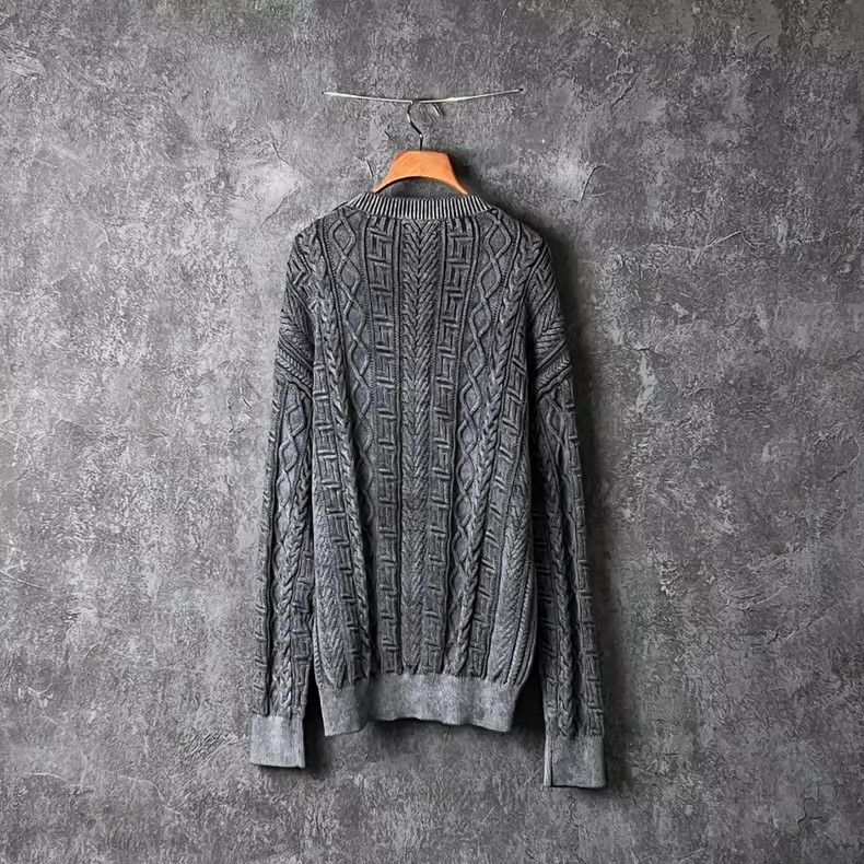 Versace Versace Grey letter cotton sweater Size US M / EU 48-50 / 2 - 2 Thumbnail