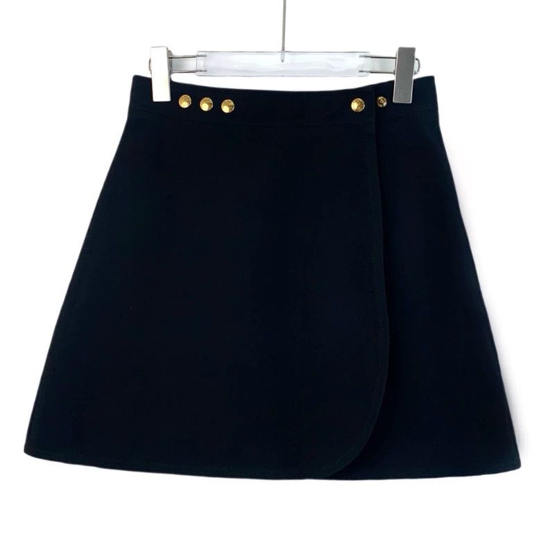 Louis Vuitton Louis Vuitton Casual wool skirt with gold buttons in black Size 37" - 1 Thumbnail