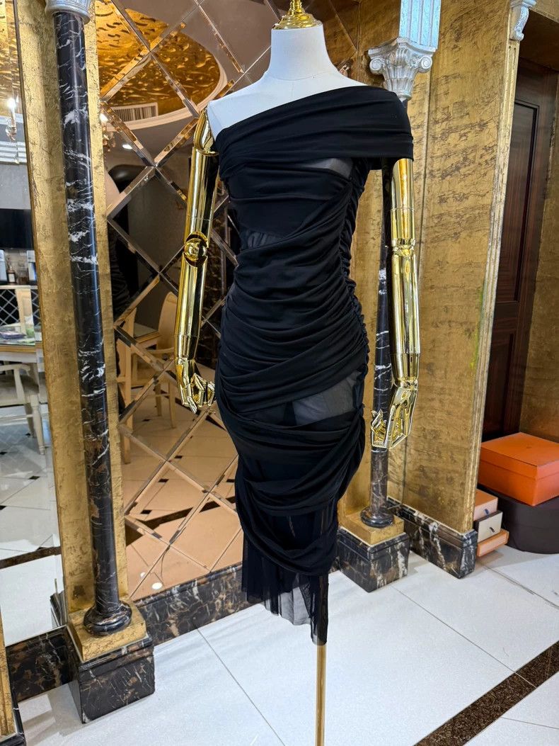 Versace Versace Mesh pleated dress Size M / US 6-8 / IT 42-44 - 3 Thumbnail