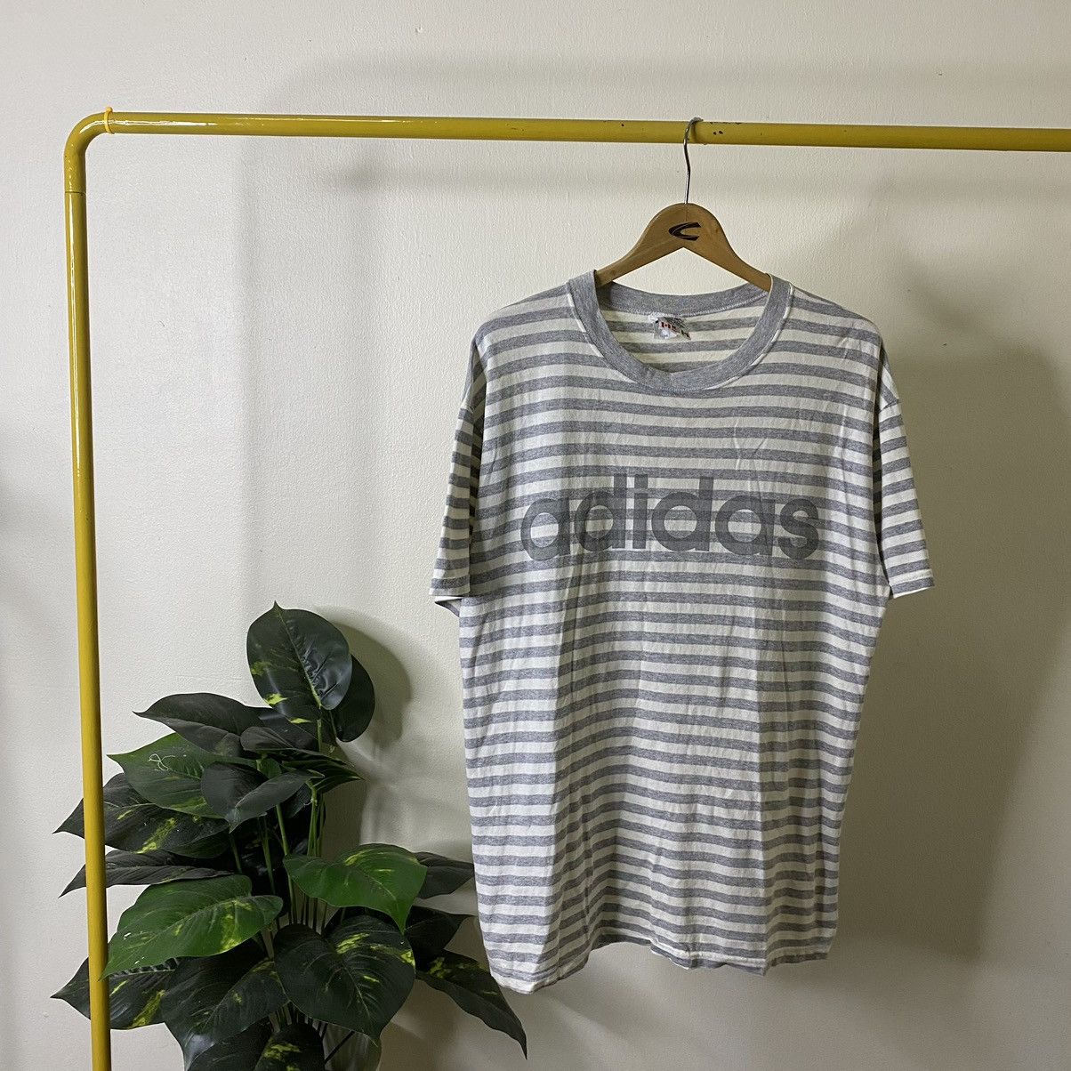 Adidas Vintage 1990s Adidas Stripes Tee Size US L / EU 52-54 / 3 - 1 Thumbnail