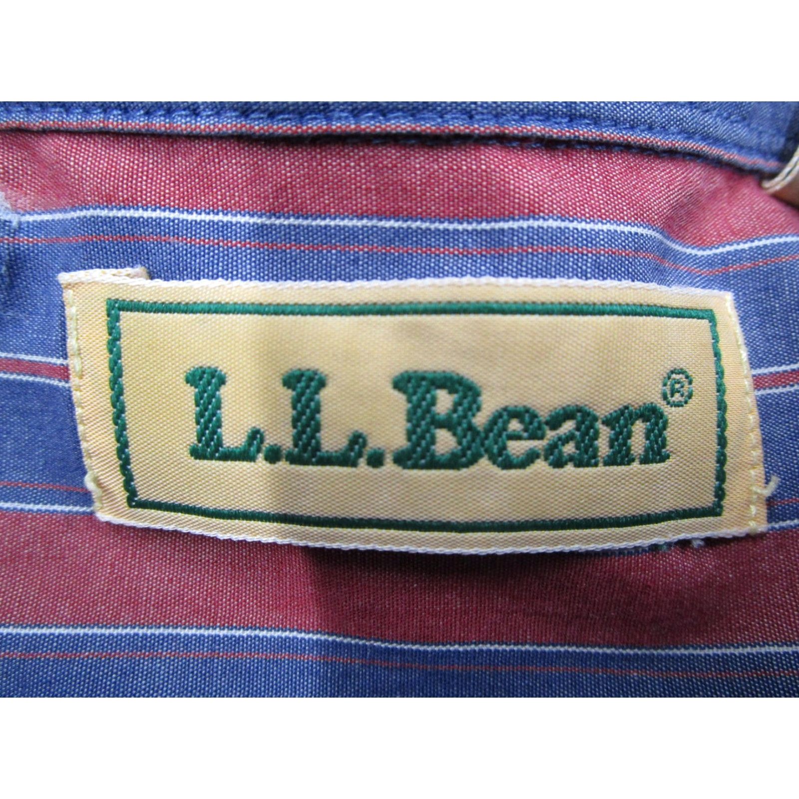 Vintage VINTAGE LL Bean Shirt Mens Tall Large Blue Red Stripe Button Down Hong Kong 80s Size US L / EU 52-54 / 3 - 3 Thumbnail
