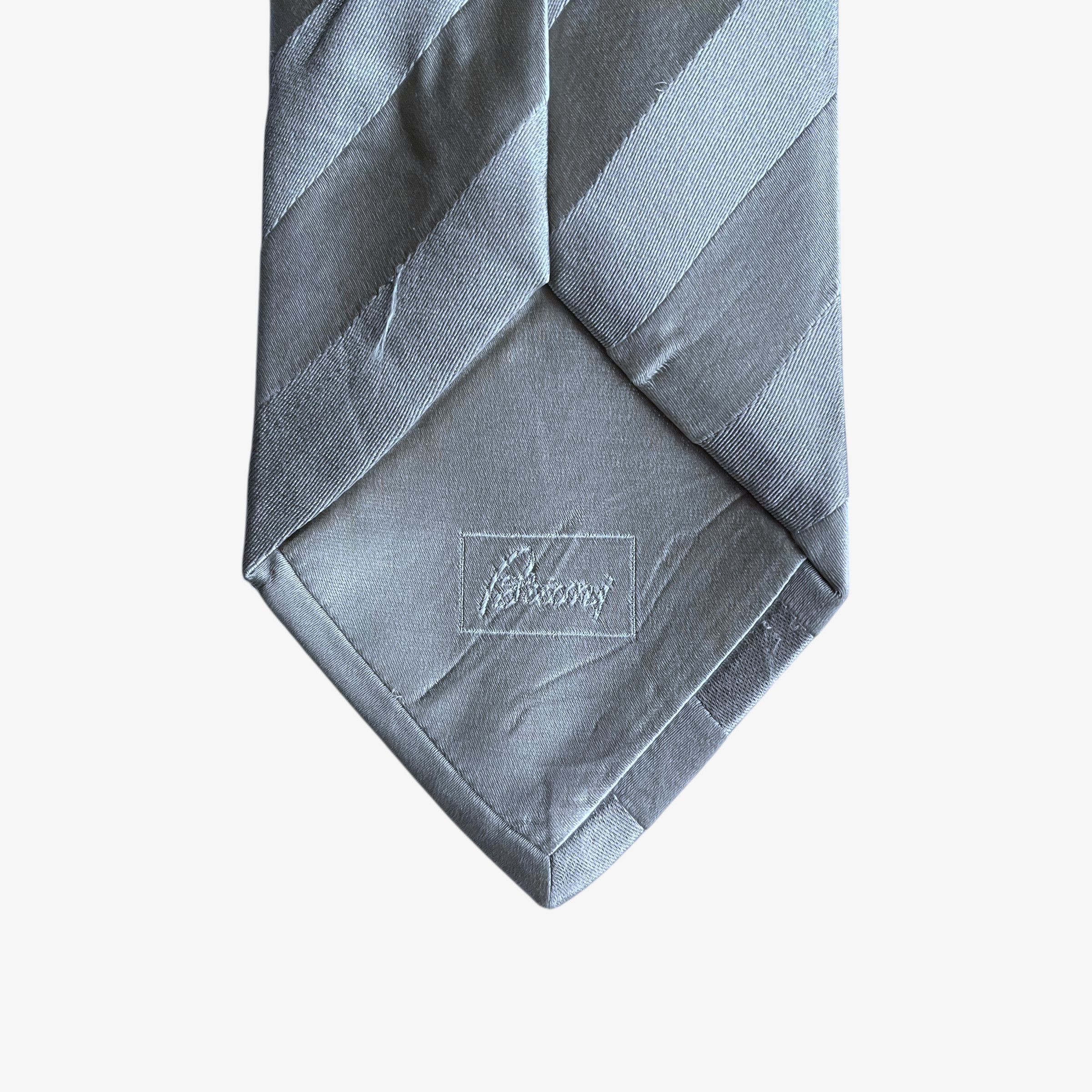 Brioni Vintage 90s Brioni Striped Silver Silk Tie Size ONE SIZE - 3 Thumbnail