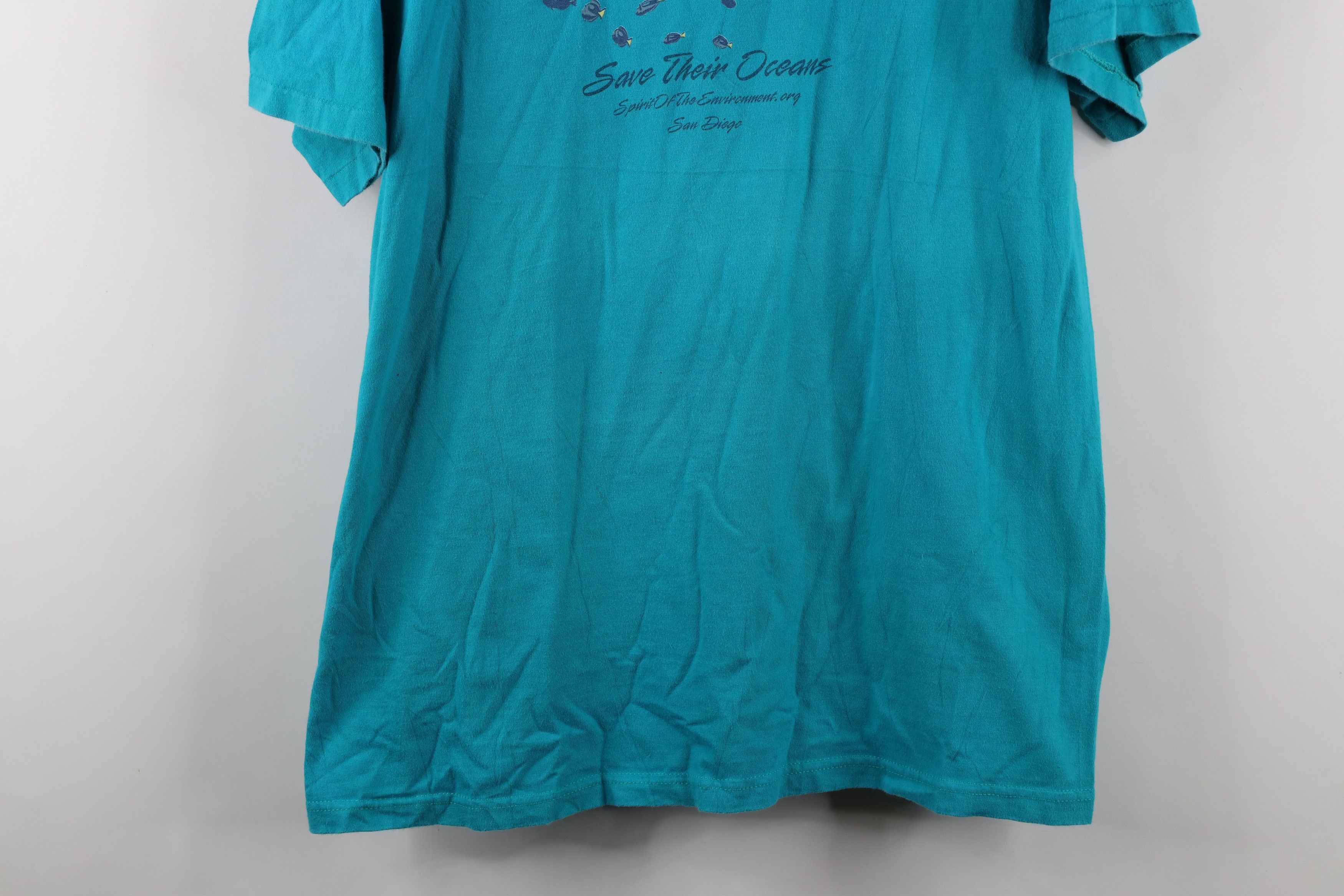 Vintage Vintage 90s Streetwear Day Ocean Whale Fish T-Shirt Teal USA Size US XL / EU 56 / 4 - 3 Thumbnail