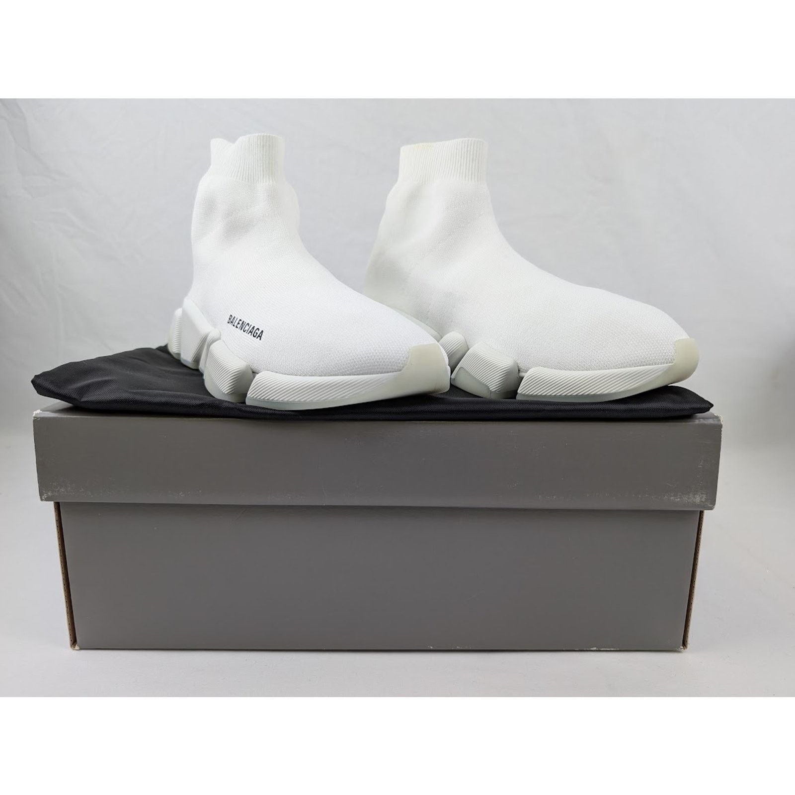 Balenciaga o1rshd1 Speed 2.0 LT Recycled Knit Sneakers in White Size US 12 / EU 45 - 9 Thumbnail