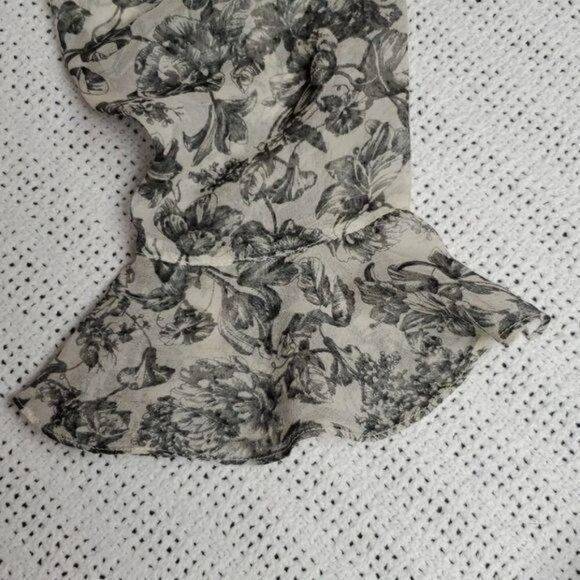 Laura Ashley Laura Ashley Sheer Floral Ruffled Lined Button Down Long Sle Size L / US 10 / IT 46 - 12 Thumbnail