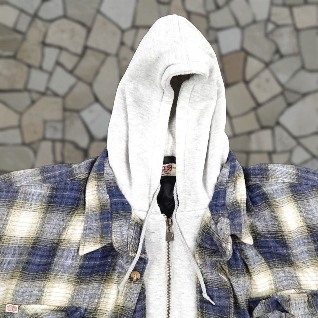 Vintage VINTAGE Big Mac Jacket Mens 3XL Tall Blue Plaid Quilted Flannel Hoodie Work Coat Size US XXL / EU 58 / 5 - 1 Thumbnail