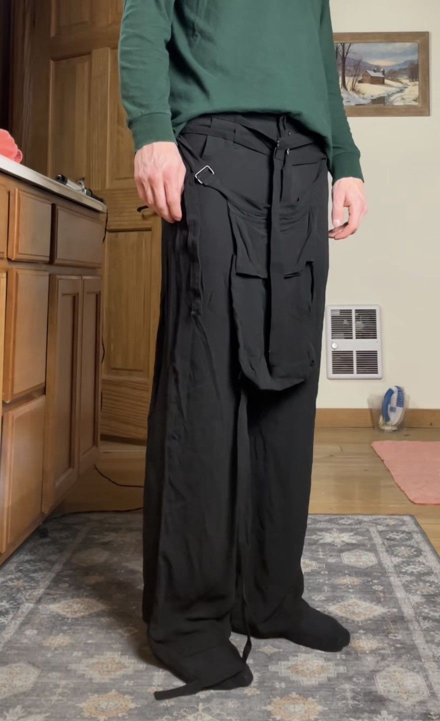 Ann Demeulemeester Ann Demeulemeester Silk Bondage Cargo Pants Size US 30 / EU 46 - 16 Thumbnail