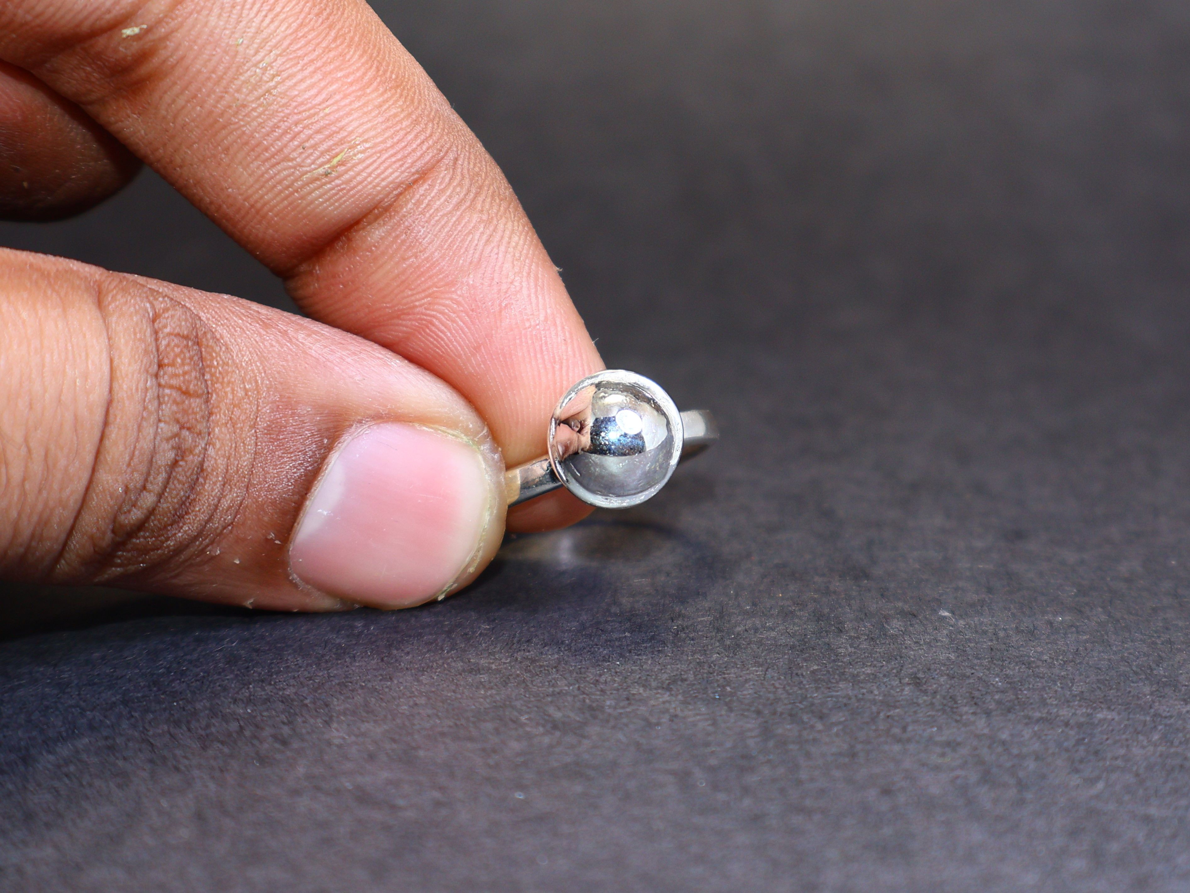 Handmade Ball Ring, Sterling Silver Ring, Handmade Ring, silver ring, Size ONE SIZE - 6 Thumbnail