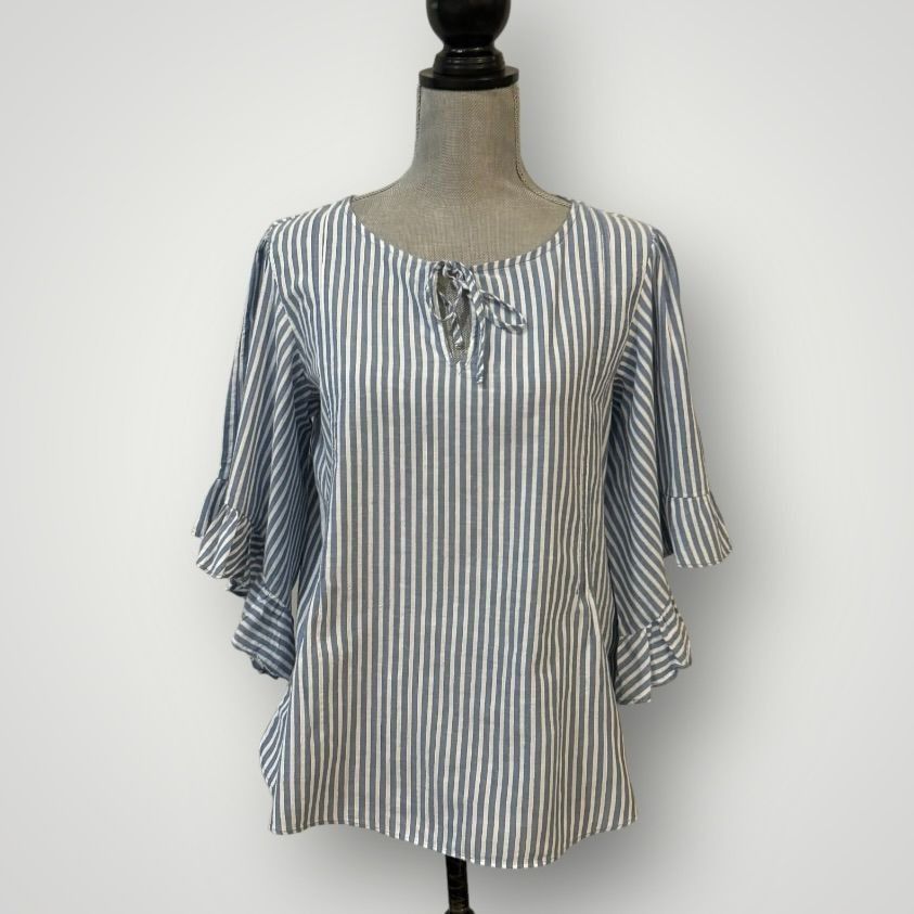 Lauren Conrad Lauren Conrad Women's Stripe Casual Blouse Medium Size M / US 6-8 / IT 42-44 - 1 Thumbnail