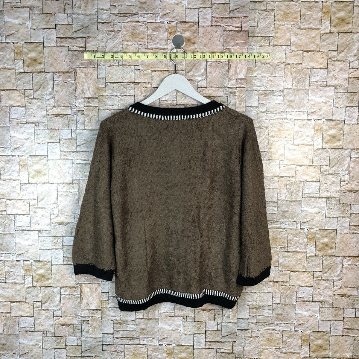Homespun Knitwear × Japanese Brand Calabaza Brown Patterned Cardigans knitwear #A1230 Size M / US 6-8 / IT 42-44 - 12 Thumbnail