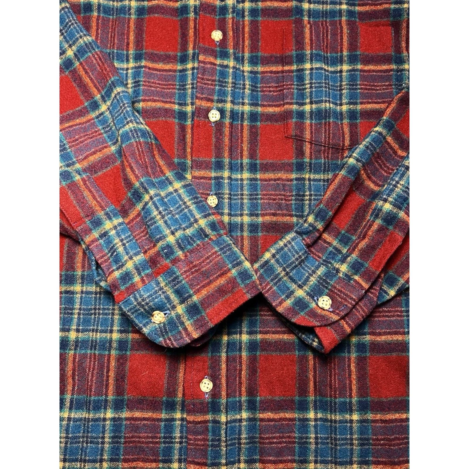 Pendleton VINTAGE Pendleton Shirt Mens Large Blue Red Wool Plaid Button Up Flannel Size US L / EU 52-54 / 3 - 3 Thumbnail