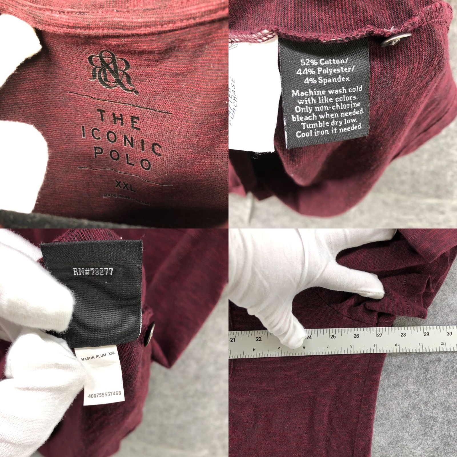 Vintage VINTAGE R&R Iconic Polo Shirt Mens XXL Short Sleeve Chest Pocket Burgundy Red Casual Size US XXL / EU 58 / 5 - 8 Thumbnail