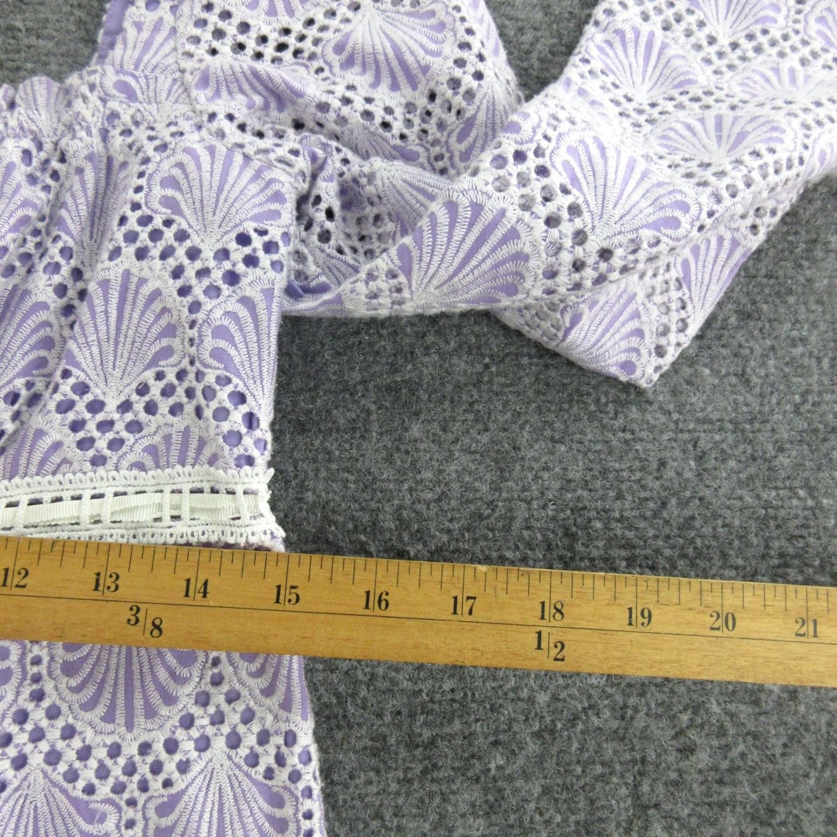 Saylor Saylor Dress Womens Small Purple Lace Square Neck Long Sleeve Boho Shift Short Size S / US 4 / IT 40 - 4 Thumbnail