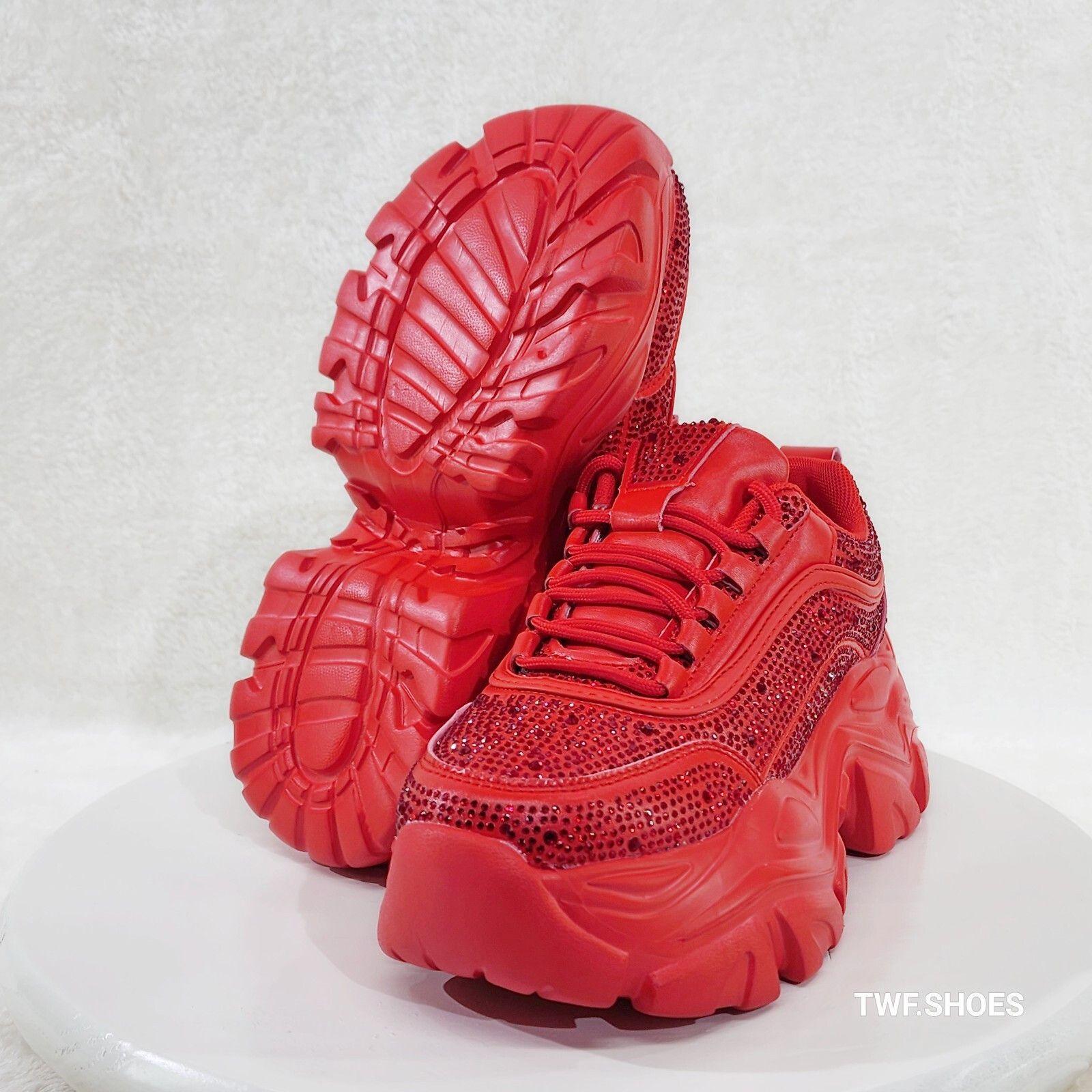 Other Cush Sport Rhinestone Comfy Platform Light Weight Sneakers R Size US 7 / IT 37 - 3 Thumbnail