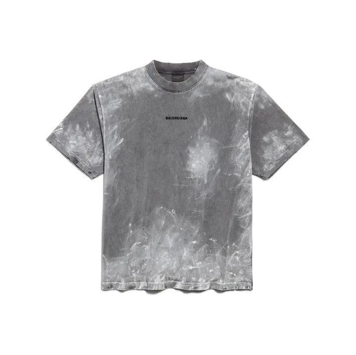 Balenciaga Balenciaga Gray Logo Embroidered Short Sleeve T-Shirt Size US S / EU 44-46 / 1 - 1 Thumbnail