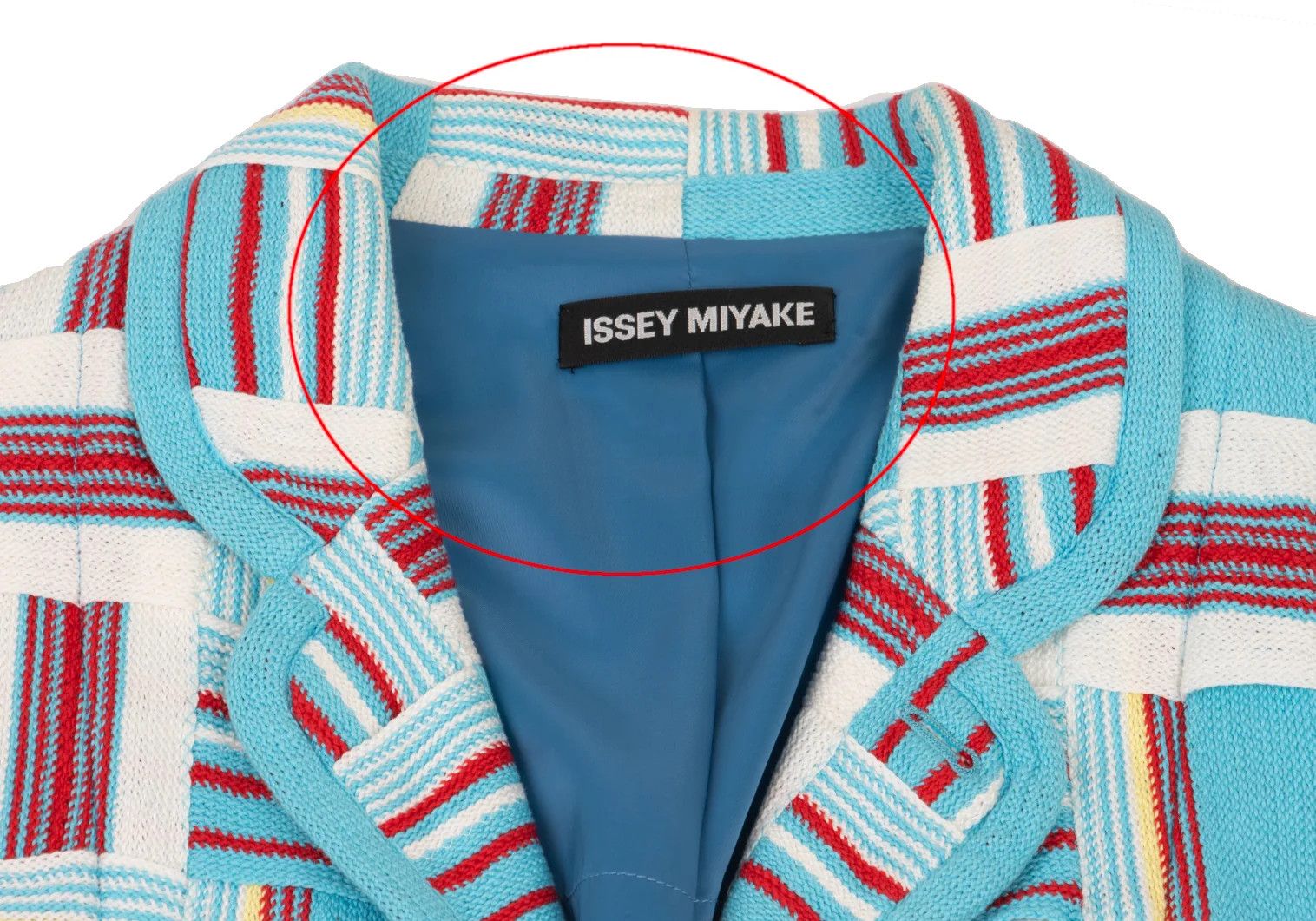 Issey Miyake Cotton Stripe Knit Patchwork Design Jacket in White and Blue Size US XL / EU 56 / 4 - 3 Thumbnail