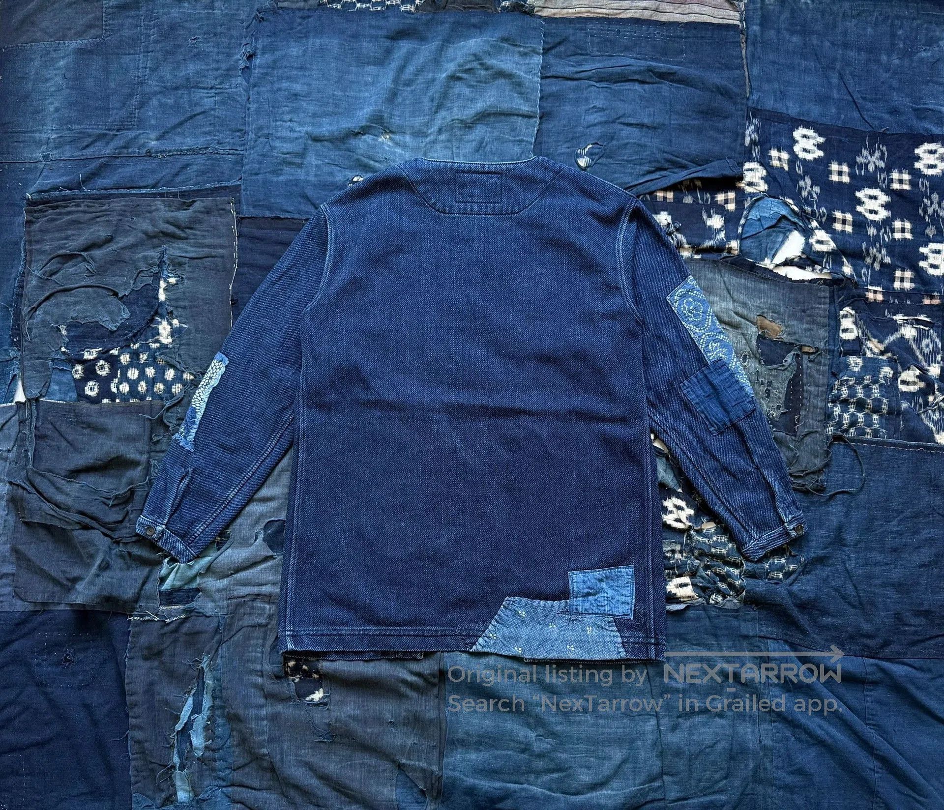 Soulive Soulive Setto Indigo Washed Patchwork Robe. Size US M / EU 48-50 / 2 - 3 Thumbnail
