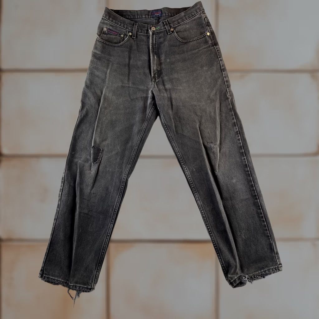 Tommy Hilfiger VINTAGE Tommy Hilfiger Jeans Mens 32x30 Black Distressed Patch 90s 5-Pocket Straight(Size 32) Size US 32 / EU 48 - 1 Thumbnail