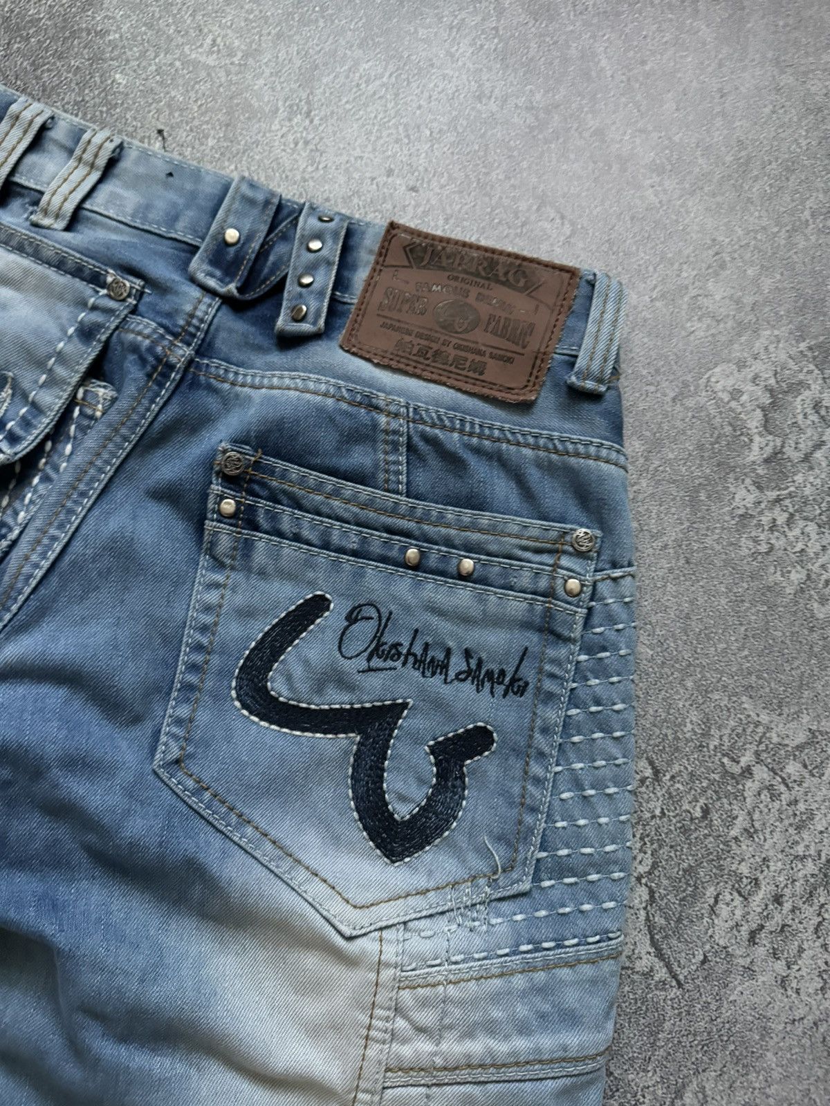 Japanese Brand Japrag 29 by okishana samoki denim cargo pant trouser Jean Size US 29 - 15 Thumbnail