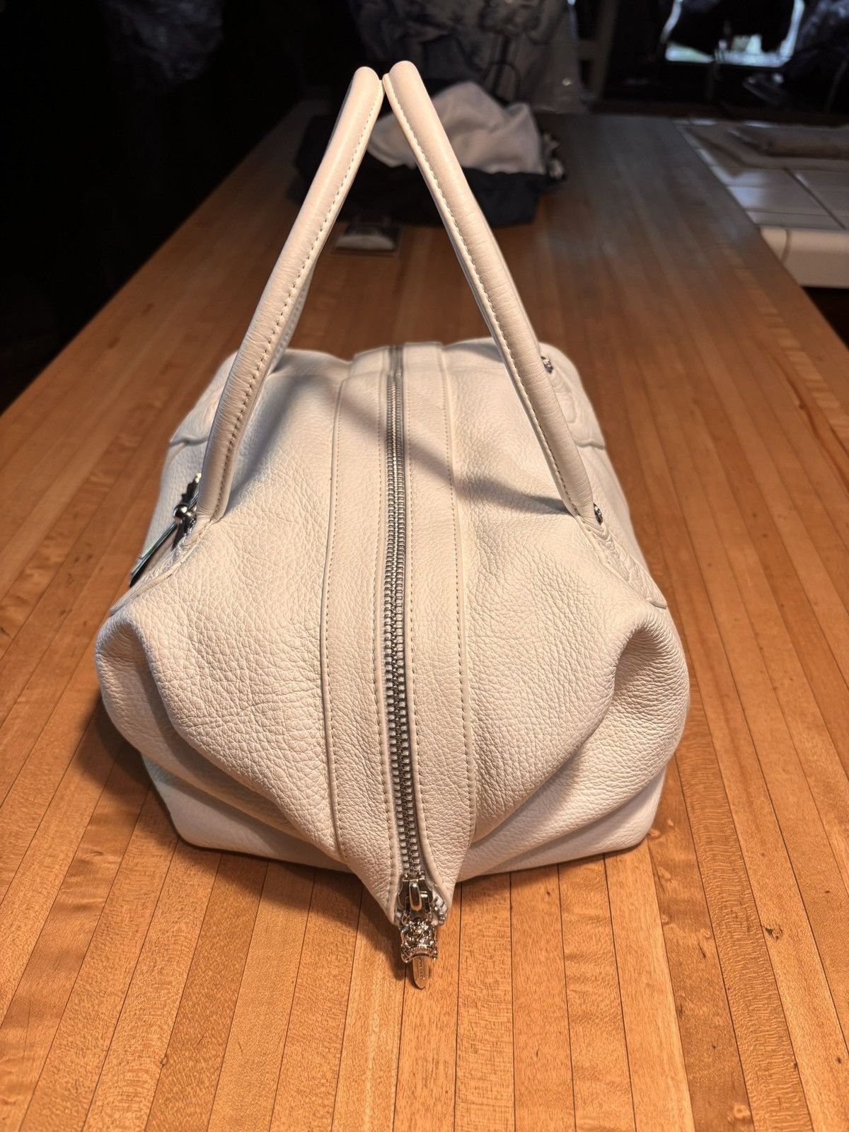 Chrome Hearts Chrome Hearts White Leather Monica Bag With Silver Cross Size ONE SIZE - 3 Thumbnail