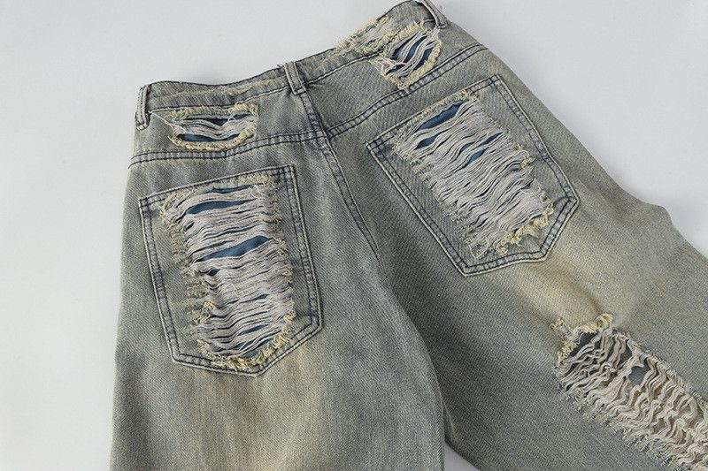 Vintage American high street distressed ripped jeans for men Size US 32 / EU 48 - 4 Thumbnail