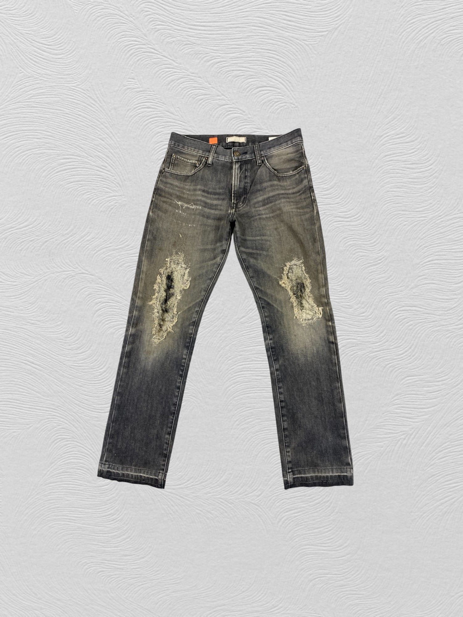 If Six Was Nine Distressed Black Uniqlo Jeans 30x27.5 Denim- JN3730 Size US 30 / EU 46 - 1 Thumbnail