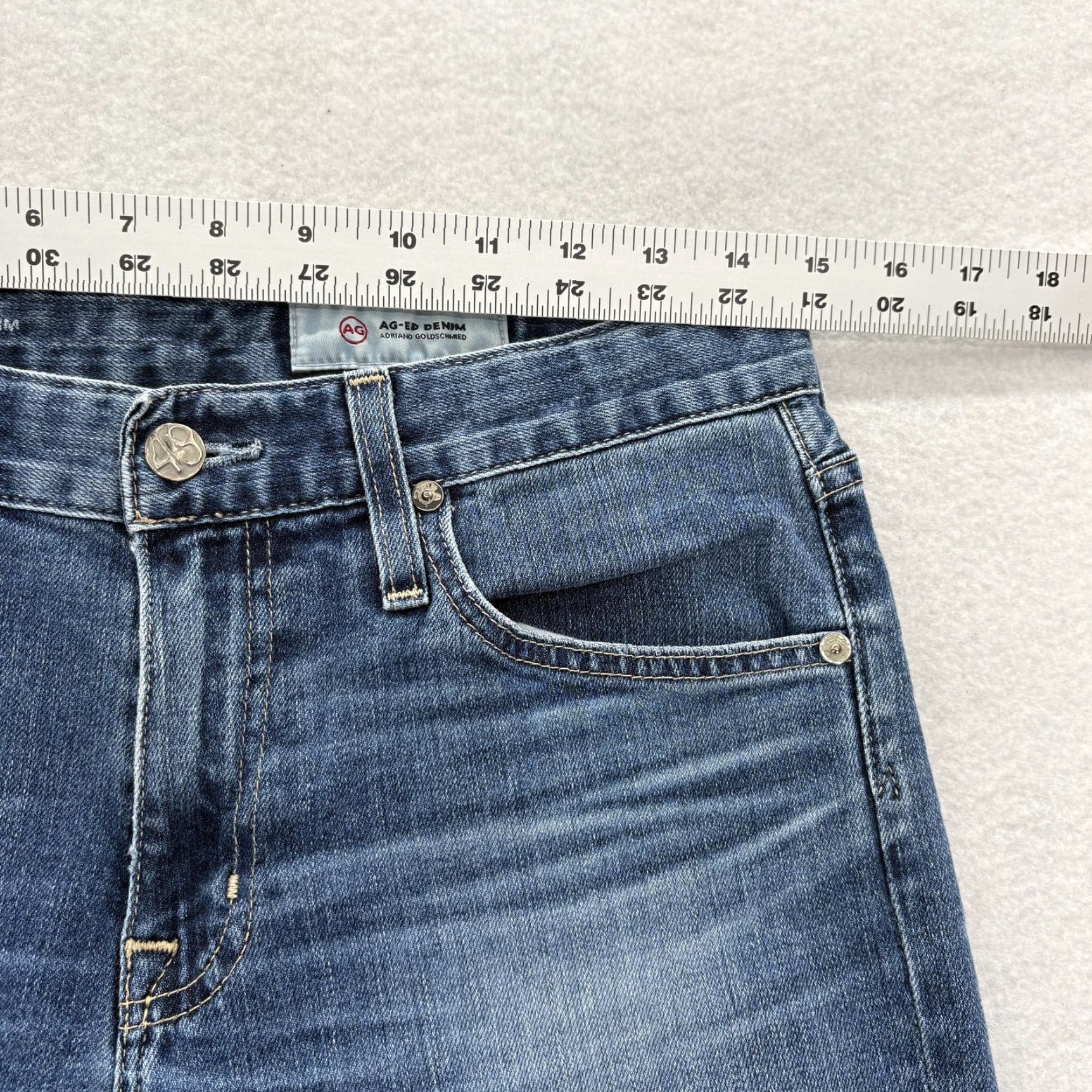 Denime AG Adriano Goldschmied Jeans Womens 26 Blue Ex Boyfriend Slim Stretch Denim Jeans Size 26" / US 2 / IT 38 - 6 Thumbnail