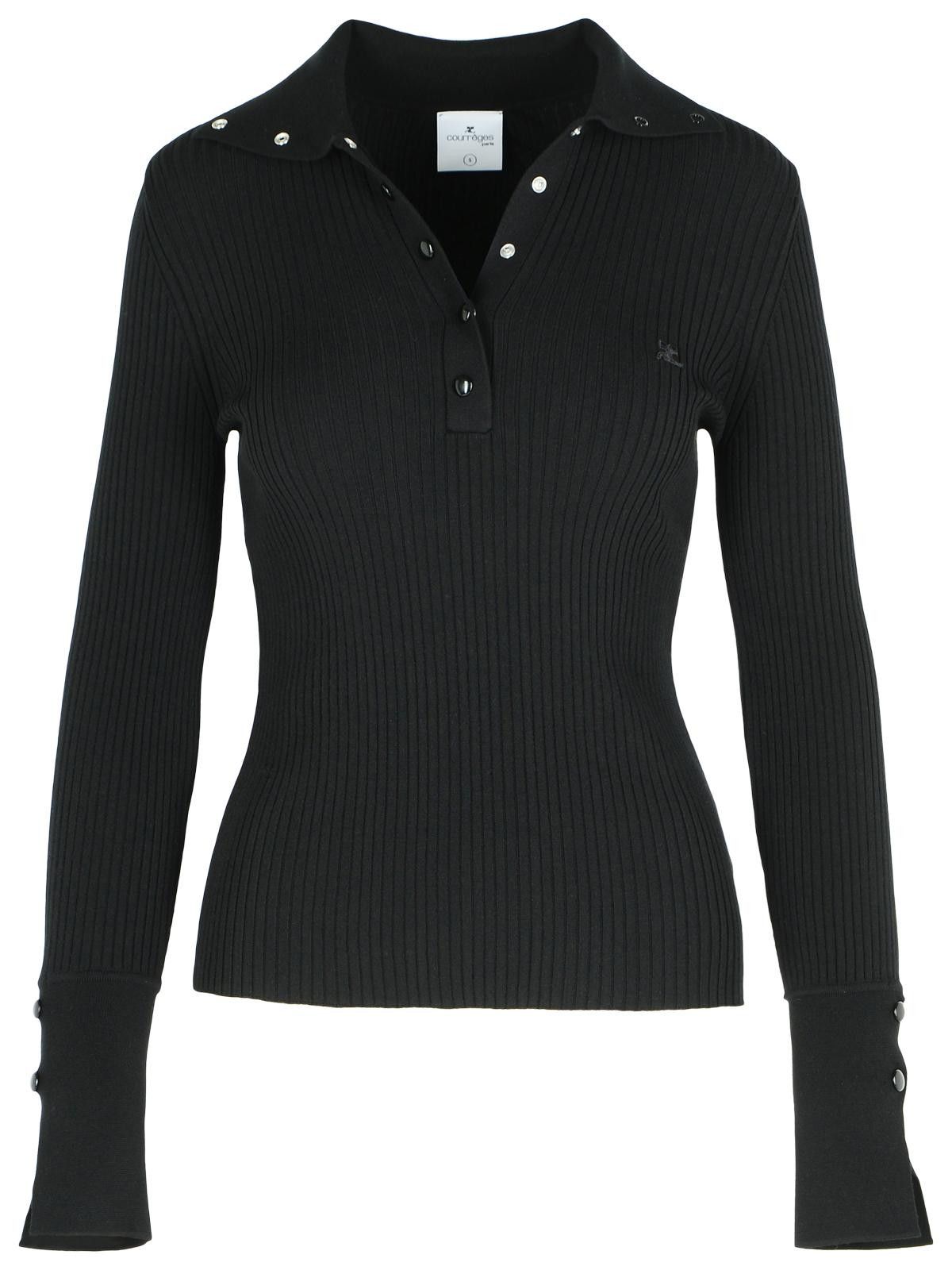 Courreges COURREGES Black Polyester Blend Sweater Size S / US 4 / IT 40 - 1 Thumbnail