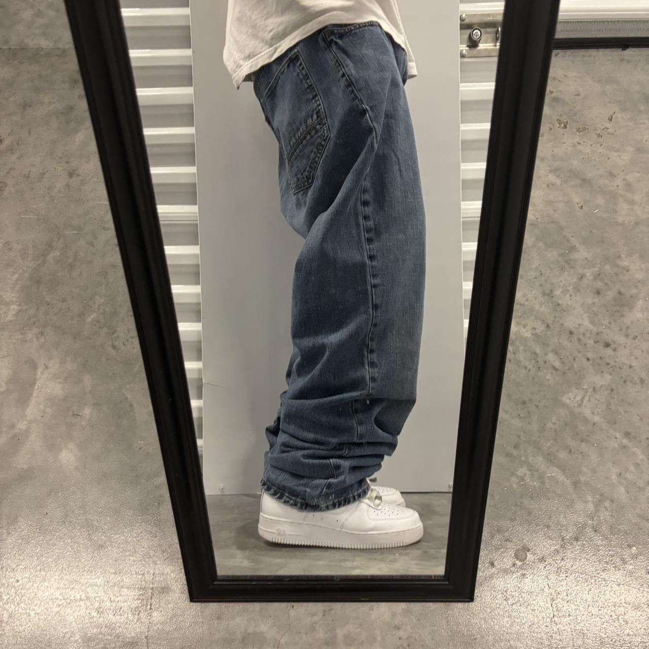 Japanese Brand × Vintage Crazy Vintage Y2K/2000s Baggy Dark Wash Skater Style Denim Jeans! Size US 42 / EU 58 - 2 Thumbnail