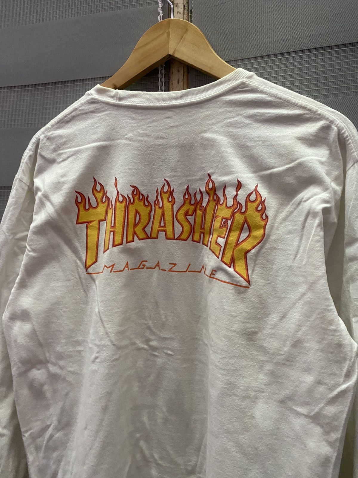 Streetwear Thrasher Vans Vintage Vans x Thrasher Flames Checkered Board Long Sleeves Grailed