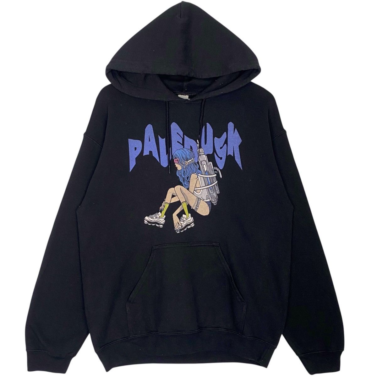 Vintage Palm Angles Heavy Blend Hoodie Printed PulloverBlack