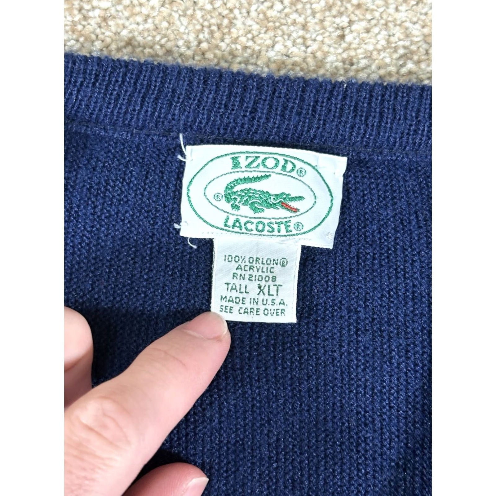 Izod VINTAGE Izod Lacoste Sweater Blue V-Neck Pullover Tall XL TLT Men’s Pullover Casual Business Size US XL / EU 56 / 4 - 4 Thumbnail