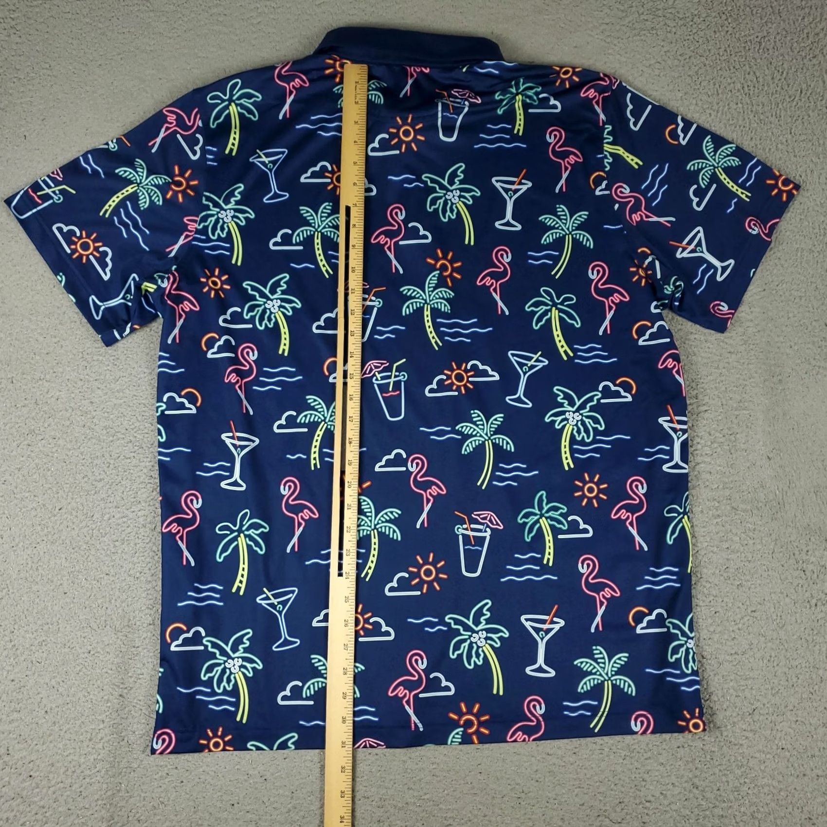 Chubbies Chubbies Polo Shirt Mens 2XL Blue Palm Tree Print Short Sleeve Golf Shirt Size US XXL / EU 58 / 5 - 3 Thumbnail
