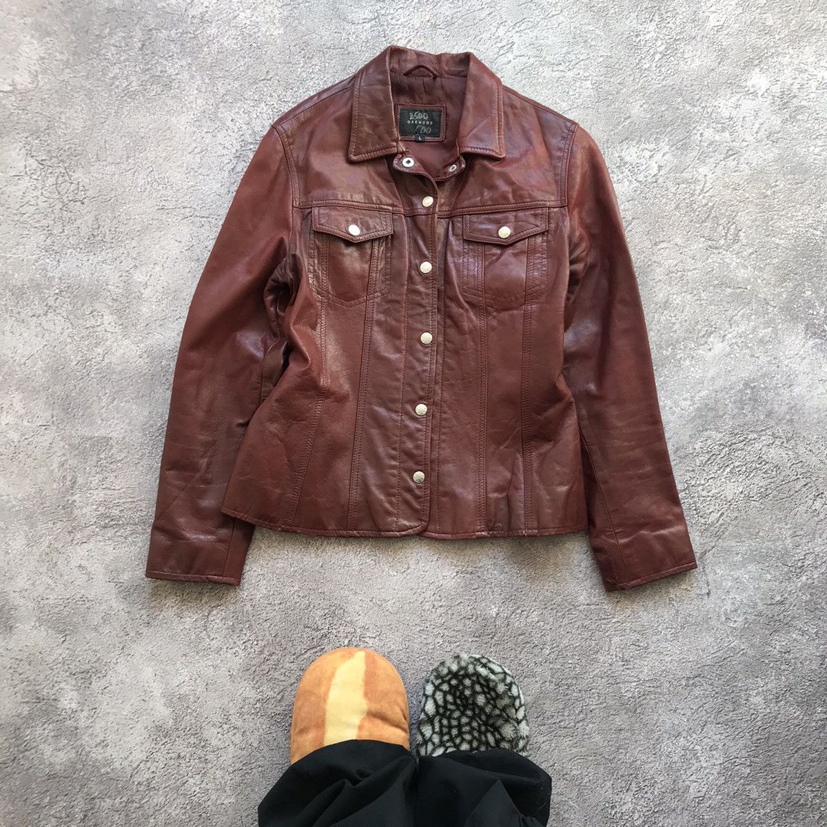 Genuine Leather Vintage Y2K Brown Leather Jacket Streetwear Workwear Baggy L Size L / US 10 / IT 46 - 1 Thumbnail