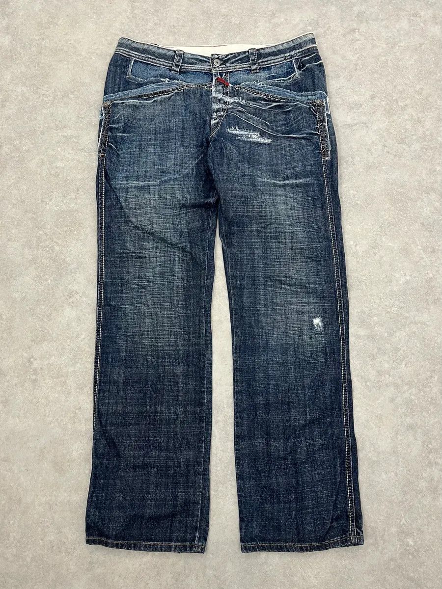 Marithe + Francois Girbaud 2000s Marithé + François Girbaud Blue Large Rebel Denim Jeans Size US 34 / EU 50 - 5 Thumbnail