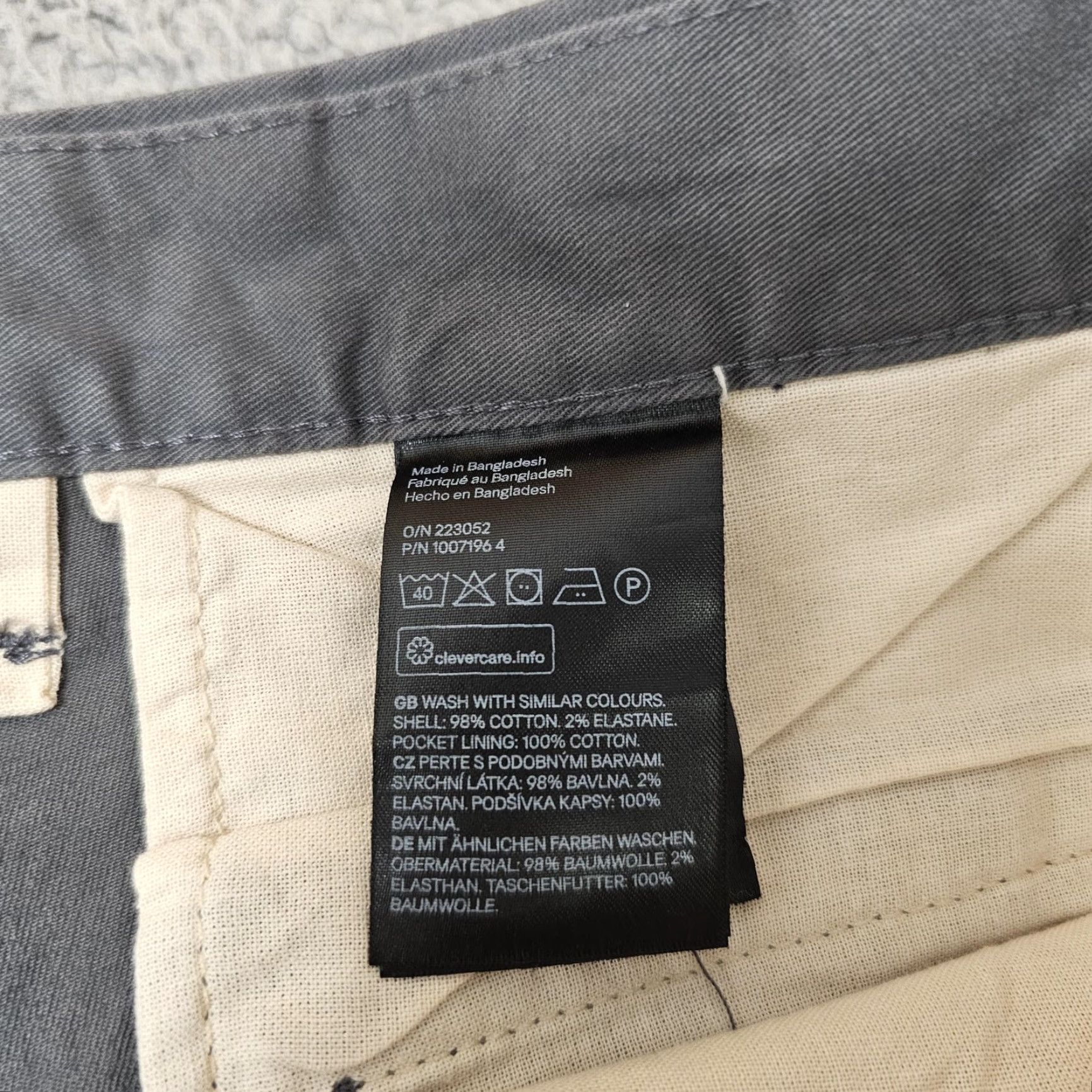 H&M H&M Chino Pants Mens 38x30 Gray Skinny Fit Stretch Cotton Casual Office Work Size US 38 / EU 54 - 3 Thumbnail