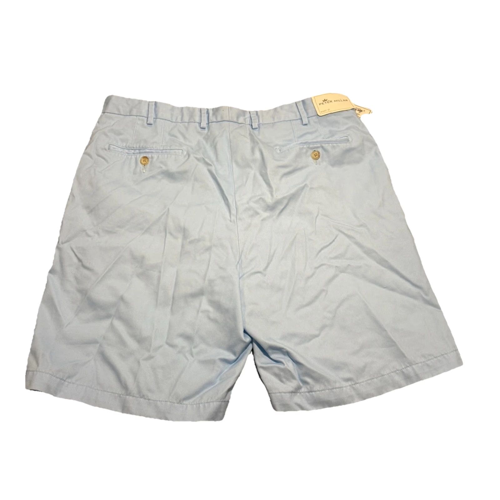 Peter Millar PETER MILLAR Men's Chino Shorts 36 Tarheel Blue Solid Regular Fit Flat Front Size US 36 / EU 52 - 6 Thumbnail