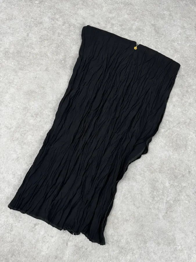 Roberto Cavalli 2000s Cavalli Black Crinkled Split Nylon Skirt Size 26" / US 2 / IT 38 - 7 Thumbnail