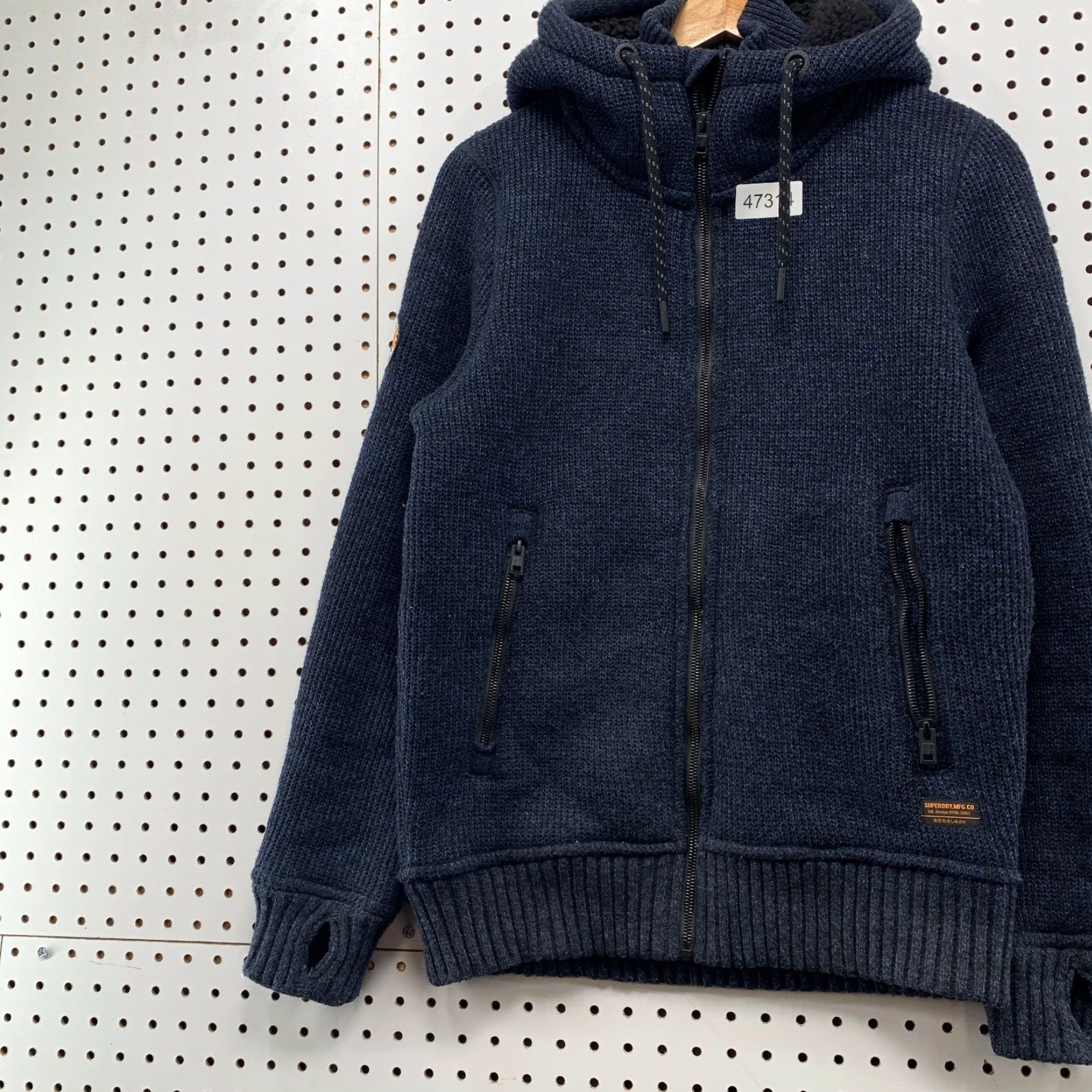 Superdry Superdry Jacket Mens Small Blue Heavy Thick Wool Hoodie Sherpa Lined Size US S / EU 44-46 / 1 - 6 Thumbnail
