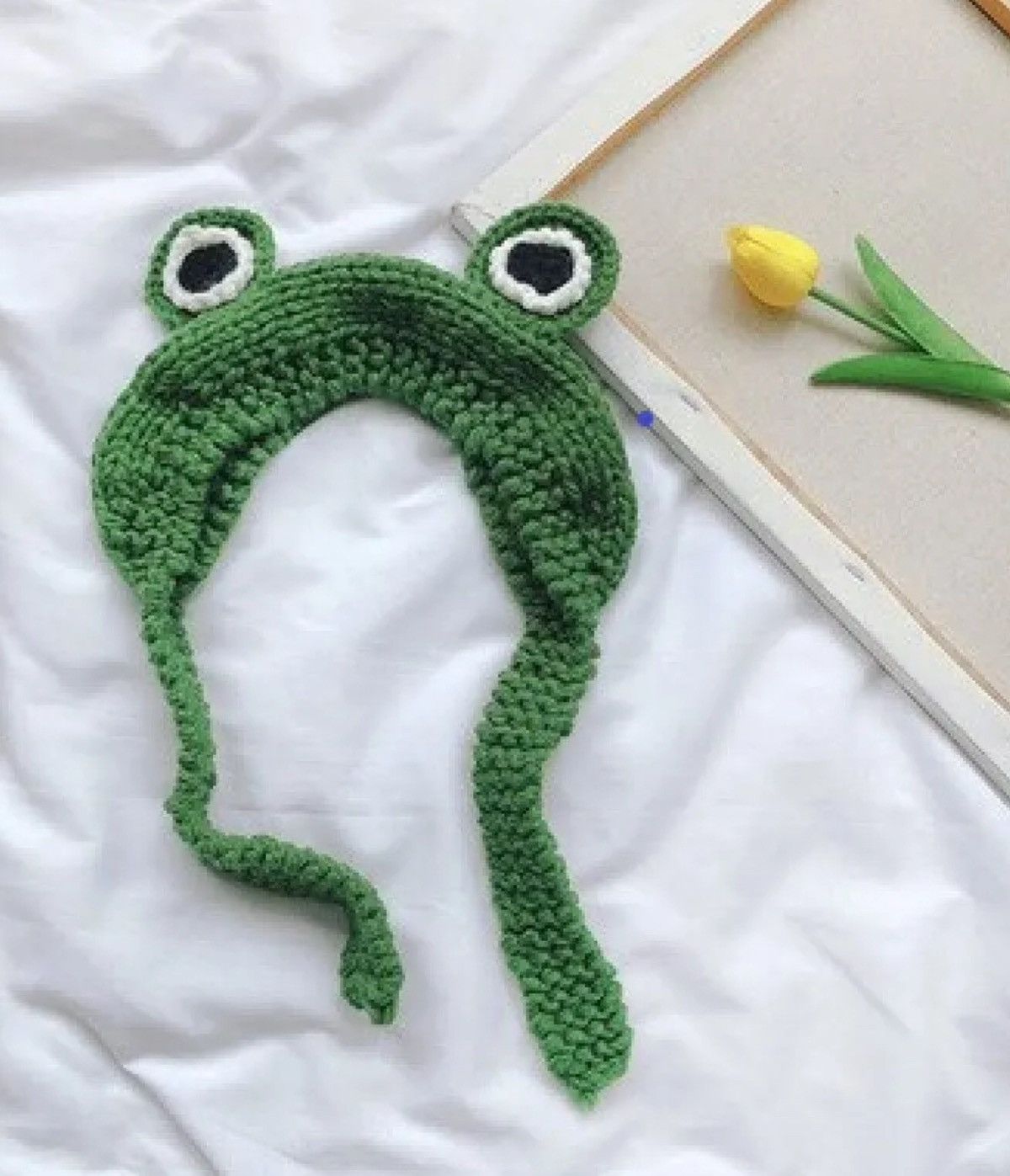 Other Frog Headband Handmade Wool Knitted Hat Sweet Cute Size ONE SIZE - 2 Thumbnail