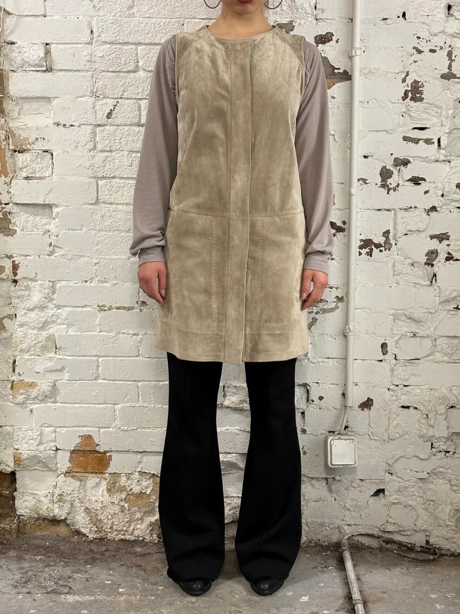 Gianfranco Ferre SS2009 Gianfranco Ferré Beige Suede Vest Dress Size S / US 4 / IT 40 - 2 Thumbnail