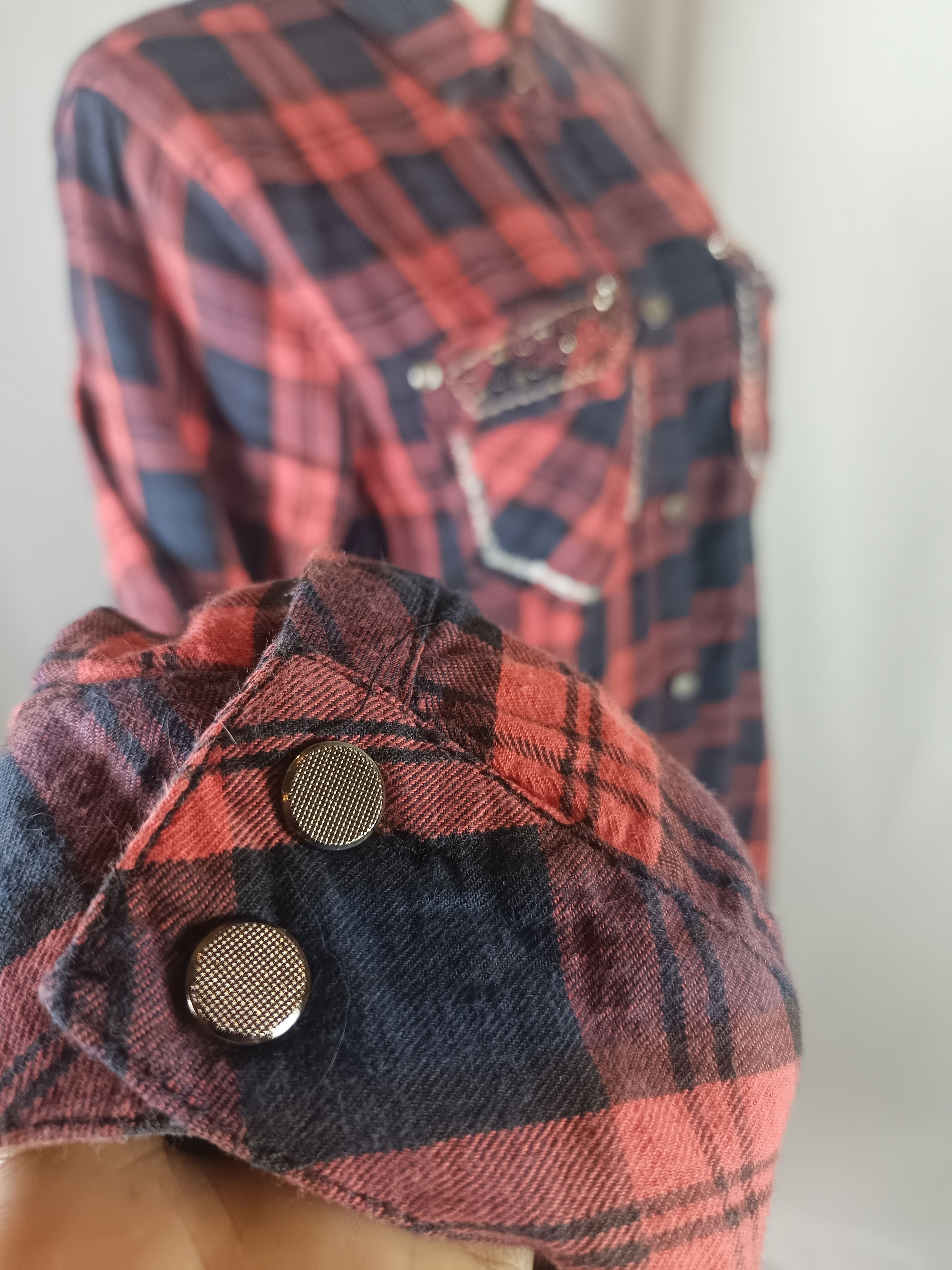 Japanese Brand × Le Grande Bleu (L.G.B.) × Miss Me Miss Me Since2001 Tartan Sequine Button Ups Shirt lgb Style Size M / US 6-8 / IT 42-44 - 18 Thumbnail